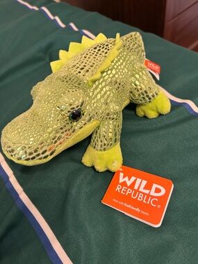 Wild Republic Lime Green Plush Dinosaur Stuffed Toy